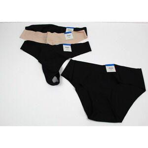 Lot Bundle Underwear Panties 4 Jenni Womens XL Thong Bikini Black Beige No Show